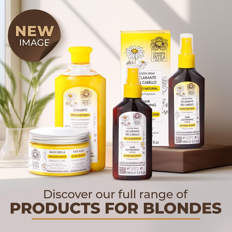 Intea Hair Mask for Blonde, Dyed or Rinsed Hair - 8.3 oz - Restores Damaged Highlights - Paraben and Ammonia Free - With Chamomile Extract