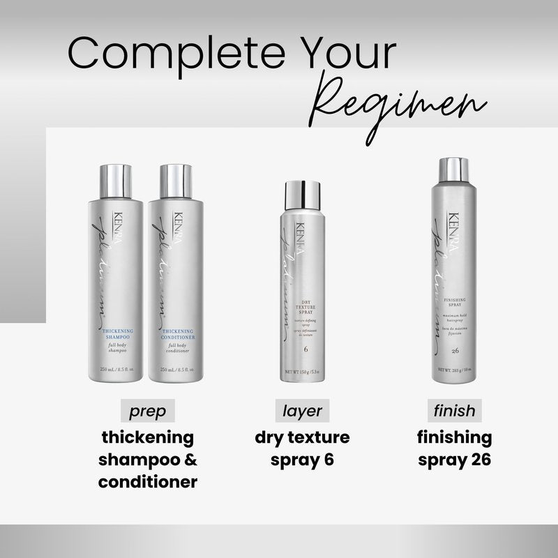 Kenra Platinum Dry Texture Spray 6 Bundle | Texture Defining Styler| Increases Texture & Fullness| Absorbs Oils & Impurities| Ultra-Lightweight, Non-Drying Formulation| All Hair Types| 5.3 oz + 1.5 oz