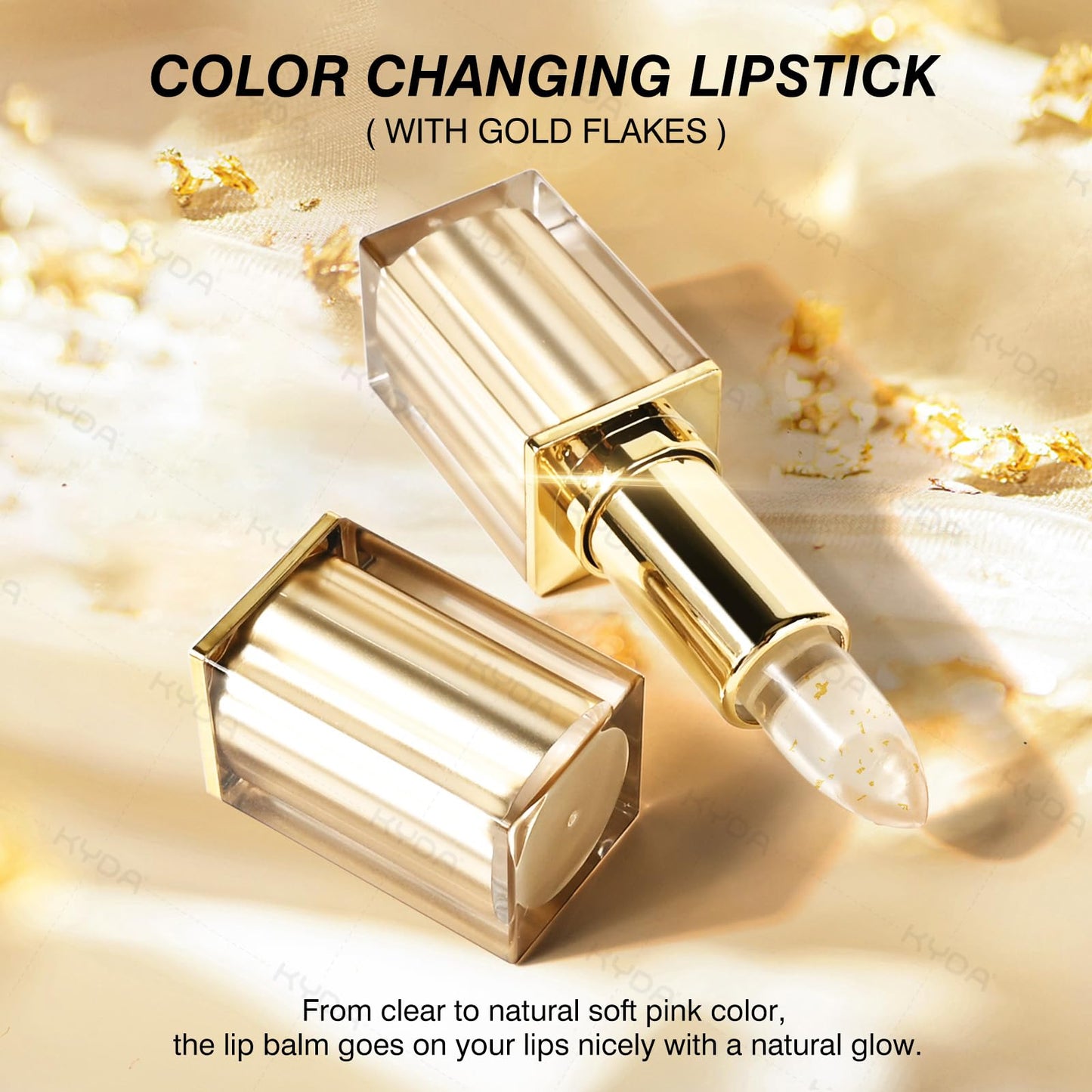 KYDA 2Pcs Transferproof Color Changing Lipstick for Mature Skin, pH Adjusting Lipstick for Personalized Color, Long Lasting Moisturizing Tinted Lip Balm, Hydrating & Non-Sticky, All Skin Tones