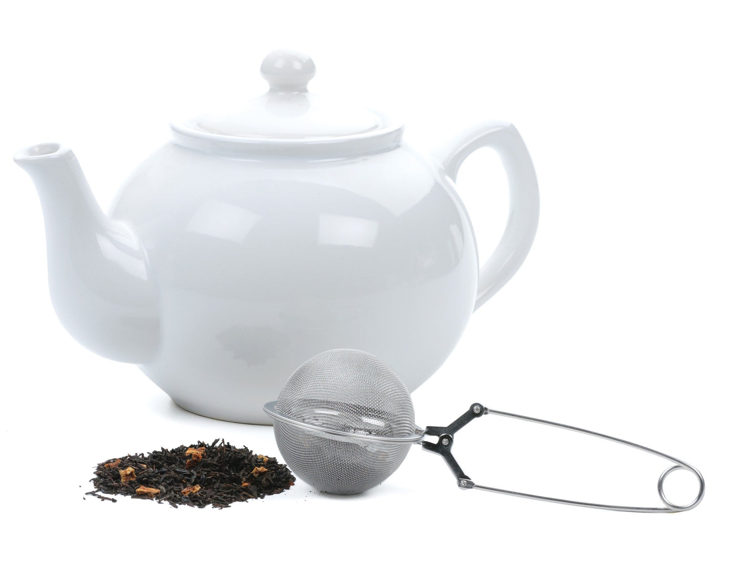RSVP International Endurance Collection Loose Tea Infuser Spoon, 18/8 Stainless Steel, Dishwasher Safe, 6-1/2", Large Mesh, 2.5" Diameter
