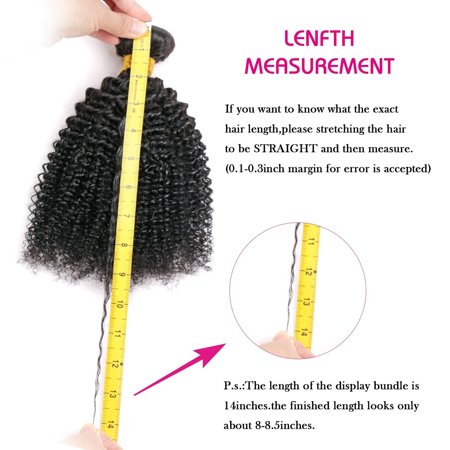 10A Afro Kinky Curly Bundles Human Hair 100% Unprocessed Virgin Brazilian Curly Weave Human Hair 2 Bundles 8 10 Inch Natural Black Color for Women