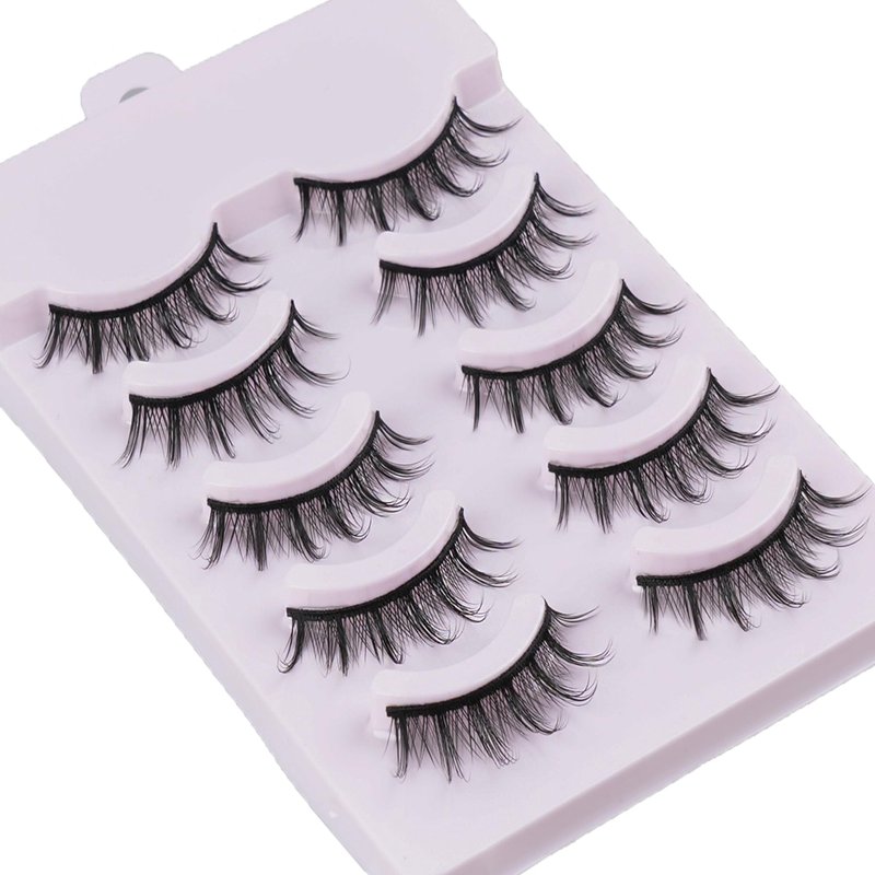 Wispy Spiky Manga Lashes,15mm 3D Anime Cosplay False Eyelashes for Natural Look Reusable 5 Pairs,Perfect for Japanese Anime Fans,Get Stunning Eyes.