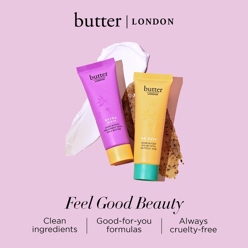 butter LONDON Extra Whip Hand & Foot Treatment - Moisturizing Cream for Fine Lines, Wrinkles & Age Spots - Travel Size Hand & Foot Care for Women & Men for Smoother, Firmer-Looking Skin, Cruelty-Free