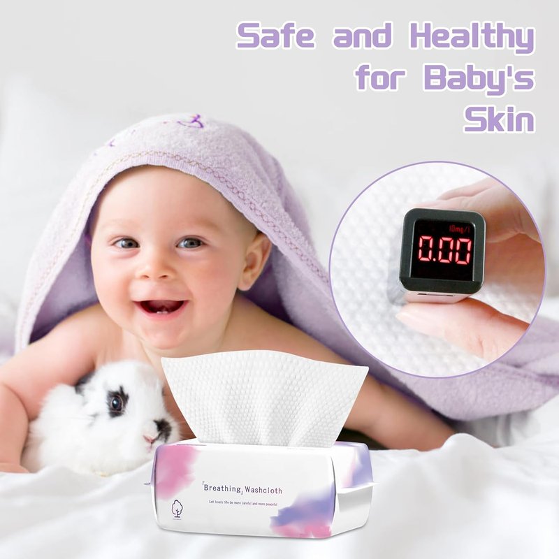 Disposable Face Towels - Soft Cotton Dry Wipes for Skincare | 400 Count Lint-Free Facial Cloths