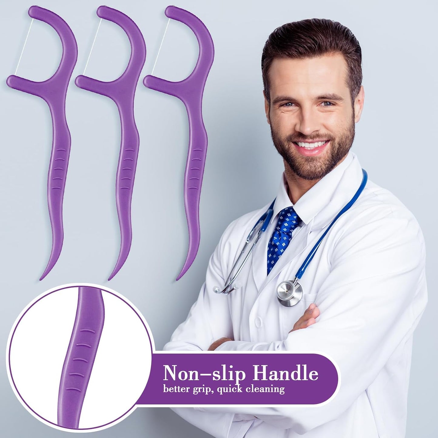 Baderke 200 Count Floss Picks Bulk Non Breakable Tooth Picks Flosser Dental Floss Sticks for Adults Teeth Cleaning Dental Flossers for Family Pack Travel(Light Green)