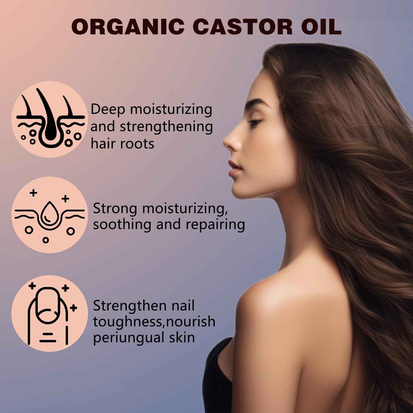 LkknQget Organic Castor Oil with Rose Quartz Roller,100% Pure Cold-Pressed Organic Castor Oil Roller Ball,Face & Skin Moisturizing, Reducing Dark Circles,Nail and Cuticle (1PCS, 1)