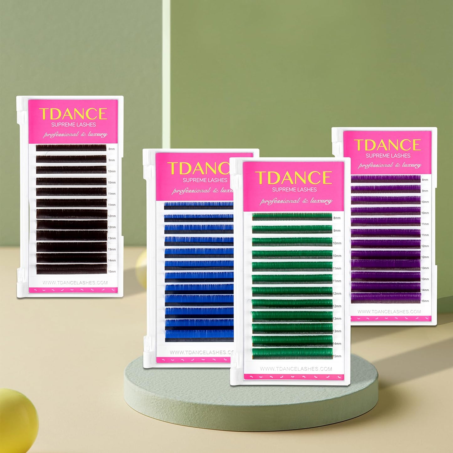 Colorful Eyelash Extensions - Mixed Length Tray for Professional Salon Use | Brown, 0.07-D, 8-15 mm