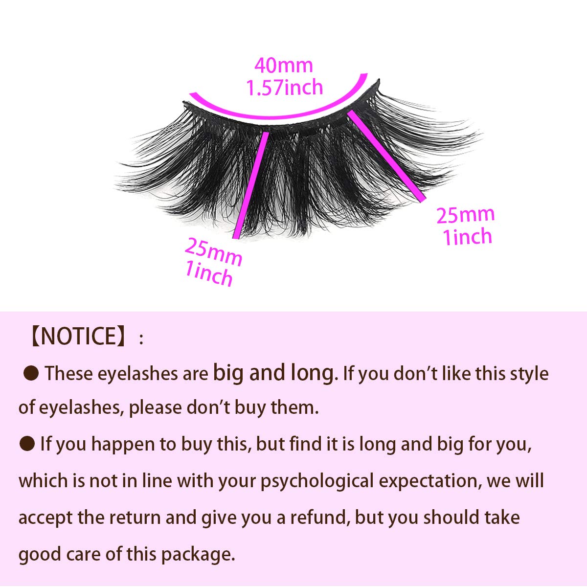 MIKIWI 25mm Lashes, Dramatic 6D Faux Mink Lashes, Fluffy Volume Eyelashes, Thick Crossed Lashes, Long Faux 25mm Mink Lashes (6D4-05)