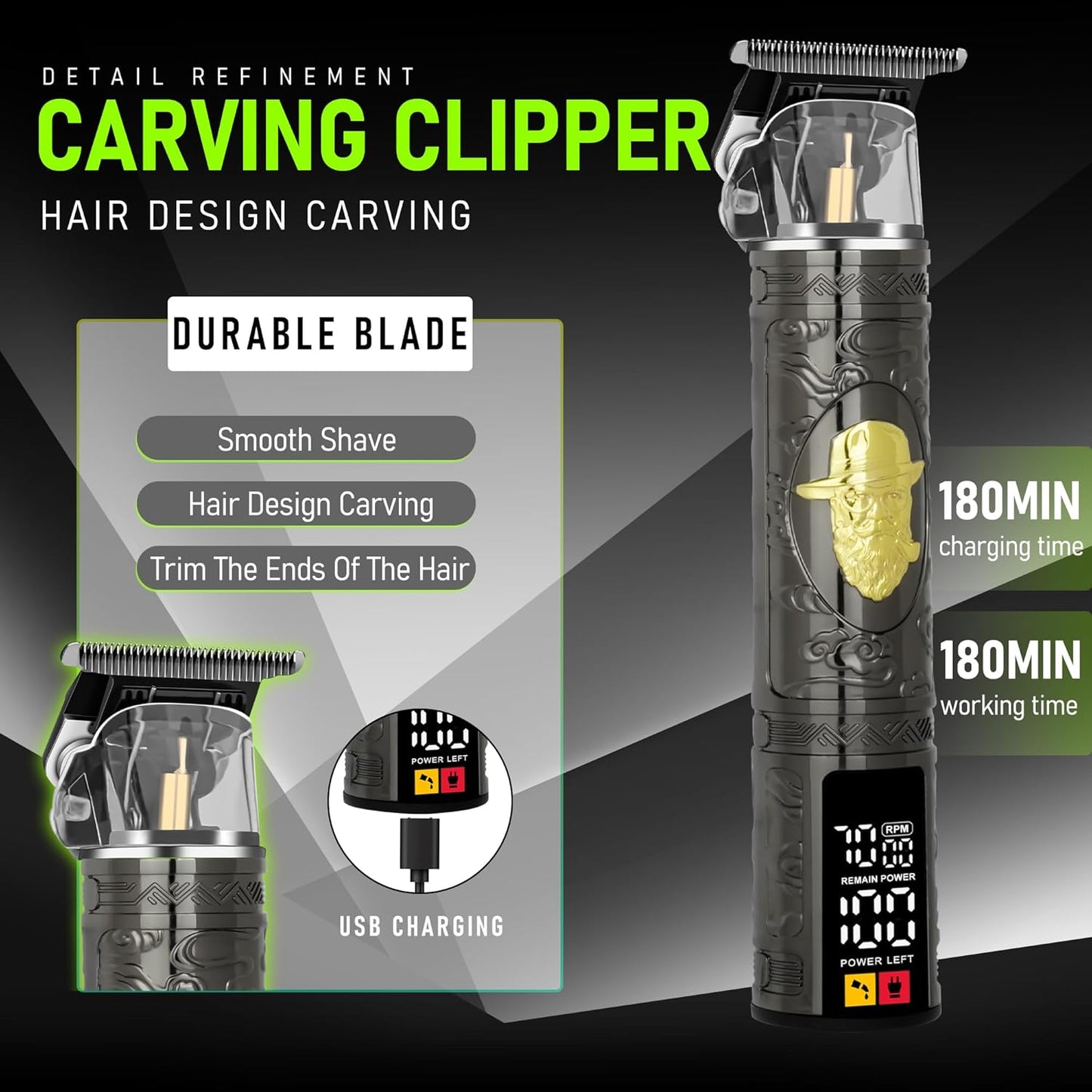 Professional Hair Clippers for Men - Rechargeable Beard Trimmer Kit | Complete Grooming Set for Dad