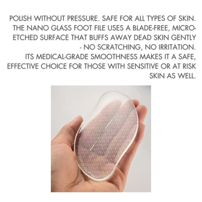 Nano Glass Foot File Callus Remover – Gentle Pedicure Tool for Hard Skin, Cracked Heels & Dead Skin – Reusable Heel Scrubber with Protective Case for Smooth Feet