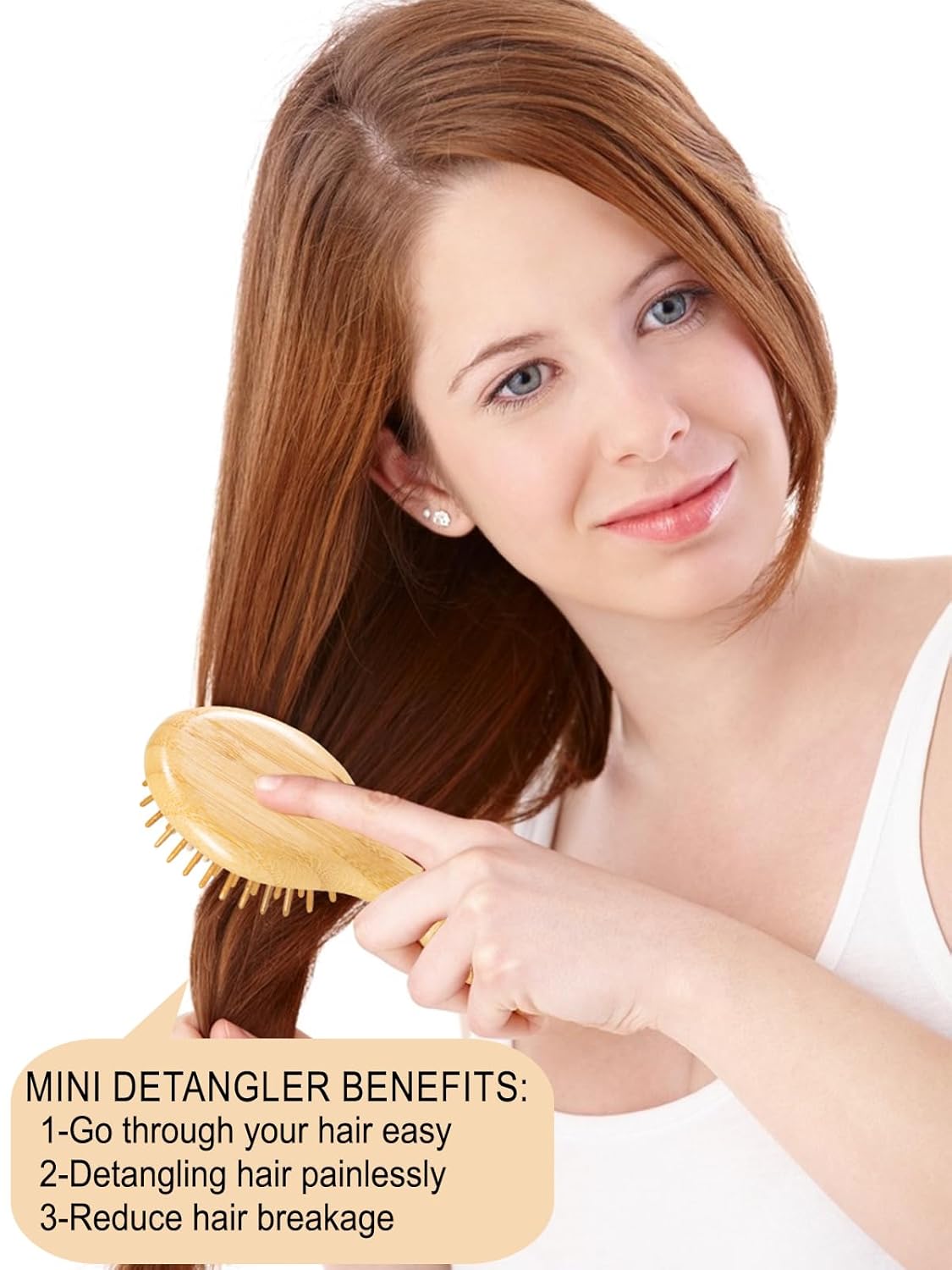 Sofmild Mini Travel Bamboo Hair Brush for Women/Men/Kids - Anti-Static Small Travel Size Detangler Brush for Purse, Pocket, backpack