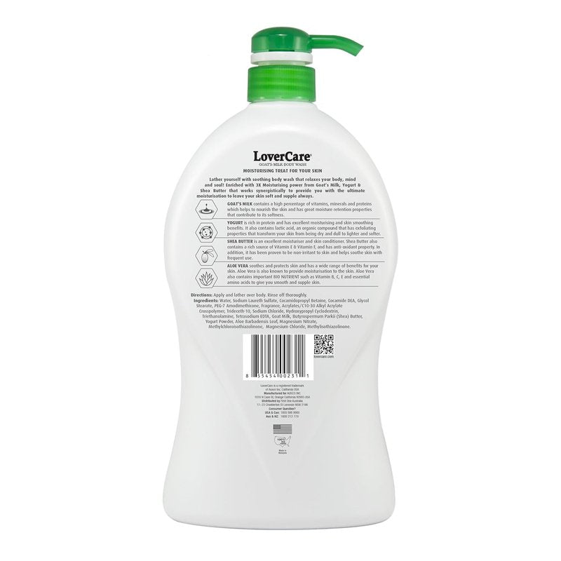 Goat's Milk Moisturizing Body Wash - Aloe Vera Infused Shower Gel | 40.7 Fl. Oz