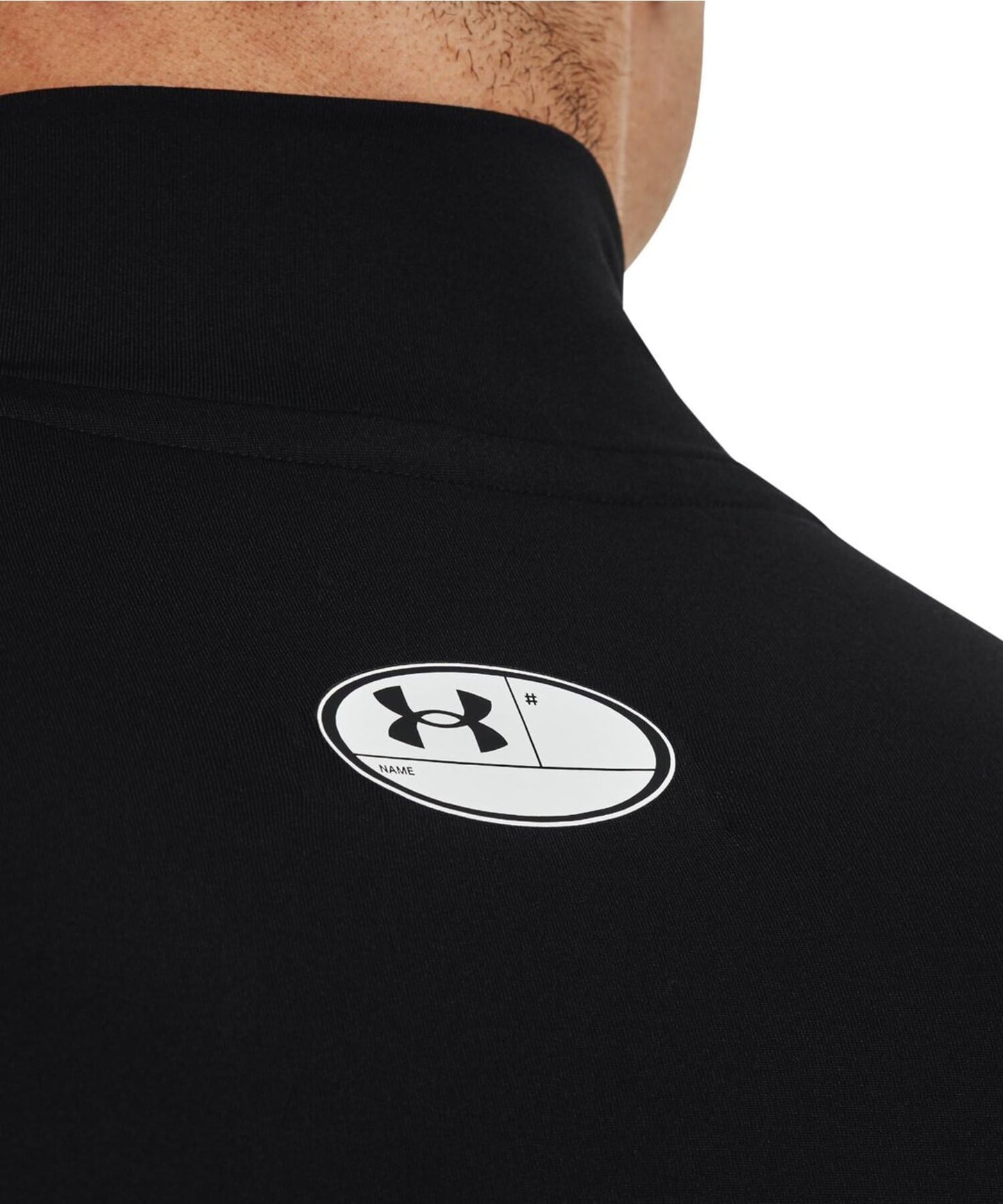 Under Armour Men's HeatGear Armour Comp Mock Short Sleeve T-Shirt, Black (001)/White, Small