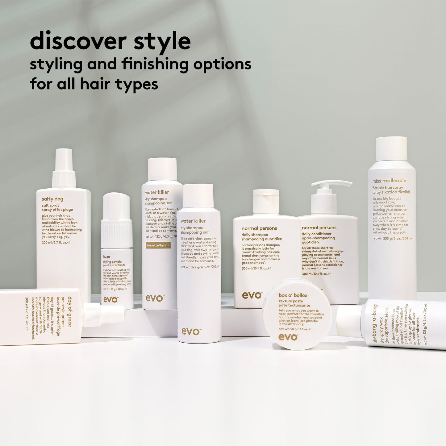 EVO Water Killer Dry Shampoo Brunette - Full Size 2-In-1 Dry Shampoo & Styling Spray, Refresh Hair, Replace Excess Oil with Volume & Texture - 4.3oz