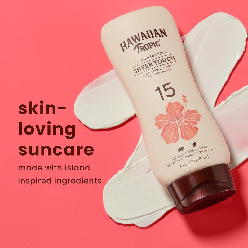 Hawaiian Tropic Tanning Sunscreen Lotions - SPF 4 & SPF 15 | 8oz Twin Pack for Radiant Skin