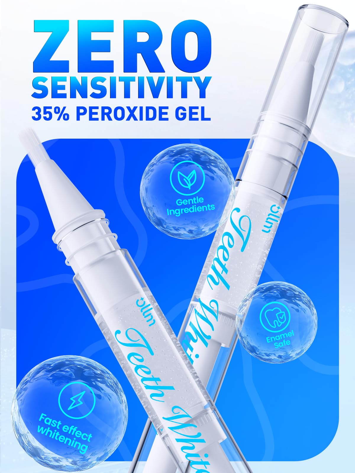 Teeth Whitening Kit for Sensitive Tooth: Professional Whitening Gel Pens Strips Dental kit, 32X LED Light White Personal Care Products, 35% Carbamide Peroxide Whitener, Beauty Tools for Home