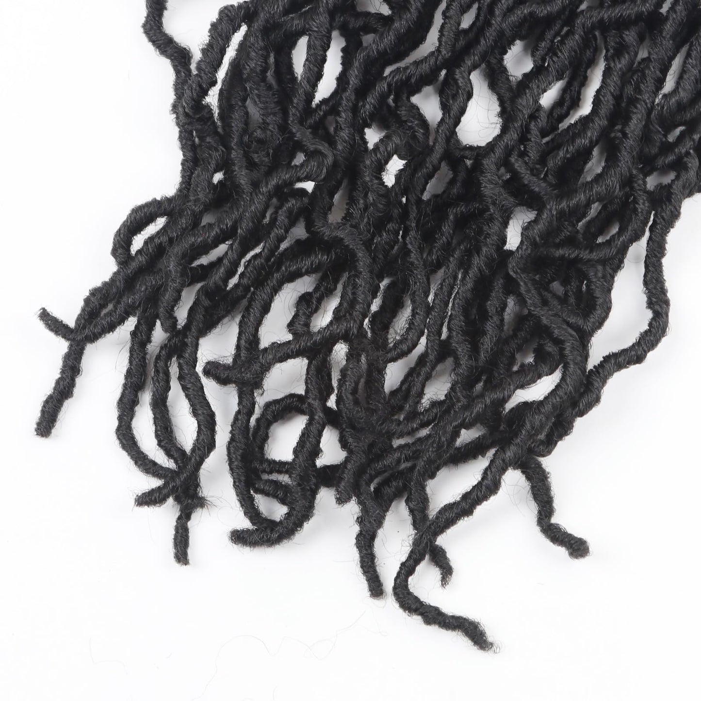 Vemet Soft Locs 30 Inch Synthetic 8 Packs Faux Locs Pre Looped Curly Wavy Crochet Hair For Hair Extensions 1B