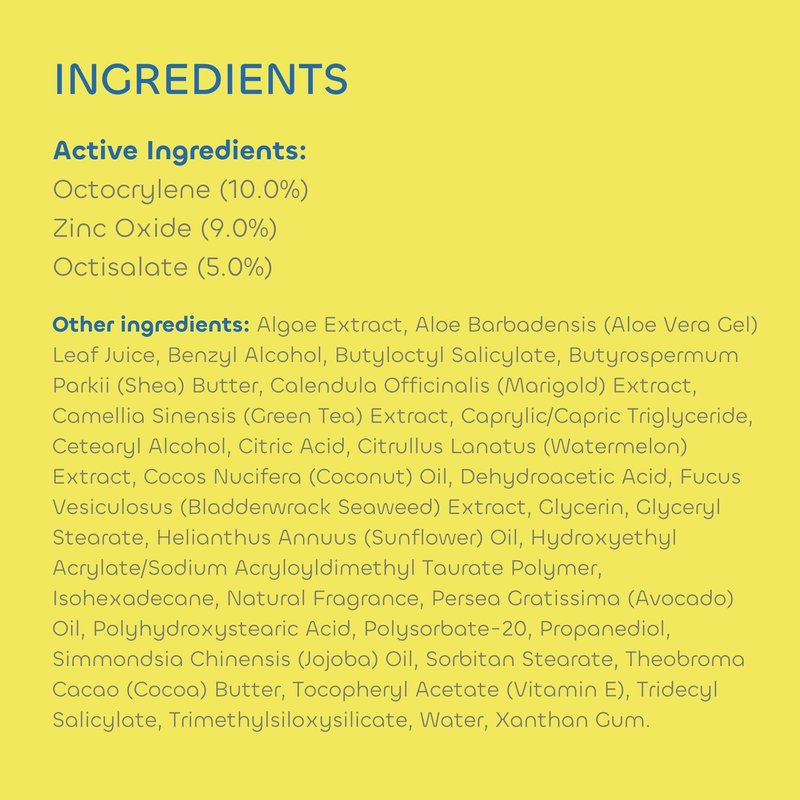 Seaweed Bath Co. Active Sport Defense Cream SPF 50 - Broad Spectrum Hybrid Sunscreen with Zinc Oxide, Aloe & Watermelon - Water Resistant Face and Body Daily Sunblock, 3.4 Ounce (Pack of 2)