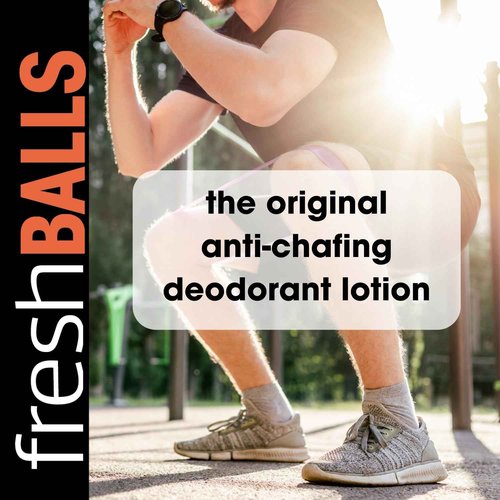 Fresh Body FB - Fresh Balls On-The-Go Anti Chafing Lotion, 0.07 Fl Oz Travel Size Packet (30 Pack) - Ball Deodorant for Men and Soothing Chafing Cream to Powder Hygiene for Groin Area