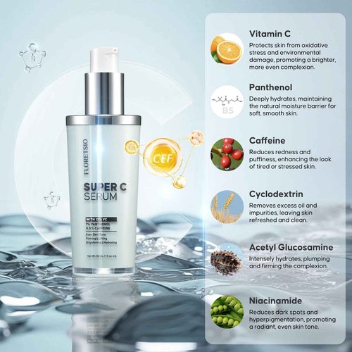 Super Vitamin C Serum for Mature Skin - All-In-One Formula Rapidly Hydrates, Anti Aging, Softens, Lifts and Firms Facial Skin, Targets Sun Spots, Dark Spots & Age Spots, Fine Lines, Wrinkles - 30mL
