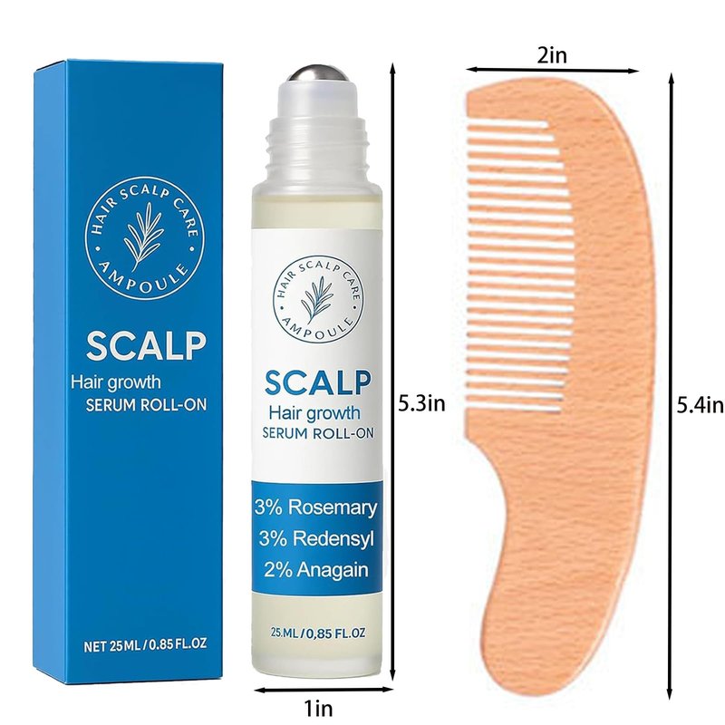 Aparthy Hair Growth Roll On, Rosemary Hair Growth Serum, Advanced Hair Growth Roll-On Serum, Thicker & Stronger Hair, Nourishes Scalp & Roots for All Hair, Women and Men (3pcs)