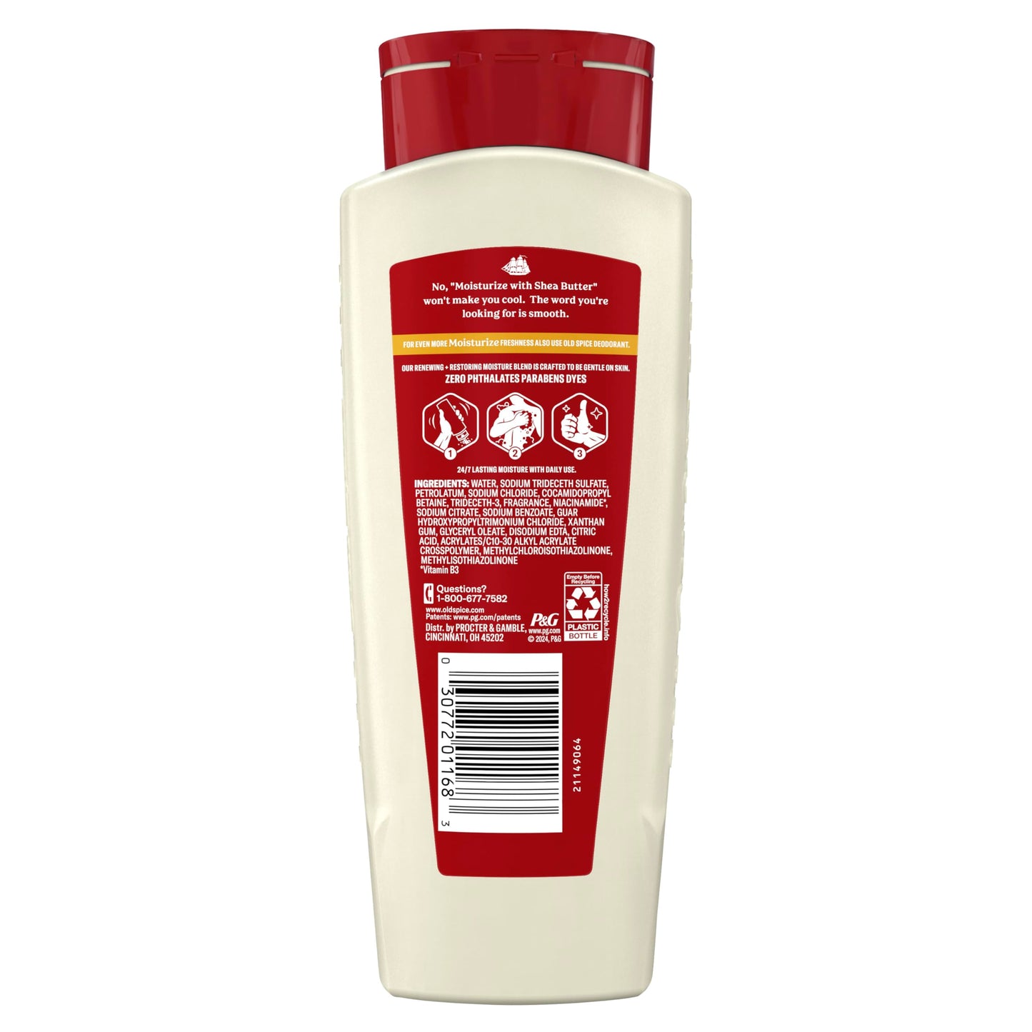 Old Spice Cleansing Body Wash for Men, 24/7 Shower Fresh with Lasting Scent, Restore & Renew, Gentle on Skin, Vitamin B3, Moisturize with Shea Butter Scent, 18 oz (Pack of 4)