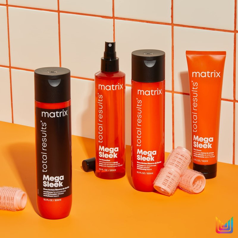 MATRIX Total Results Mega Sleek Shampoo | Controls Frizz & Smooths Hair | With Shea Butter | For Unruly Hair