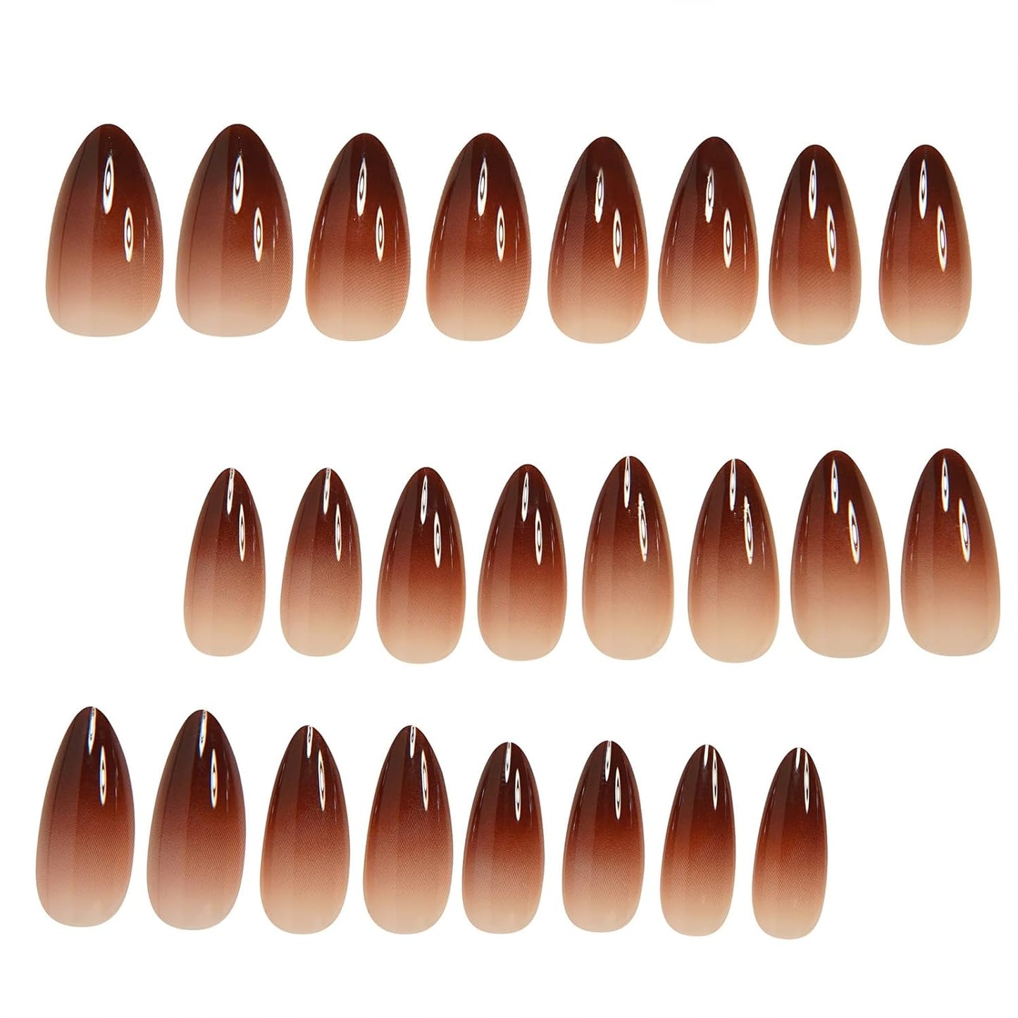 French Tip Almond Press-On Nails with Gold Bow | Reusable Glossy Acrylic False Nails for Women