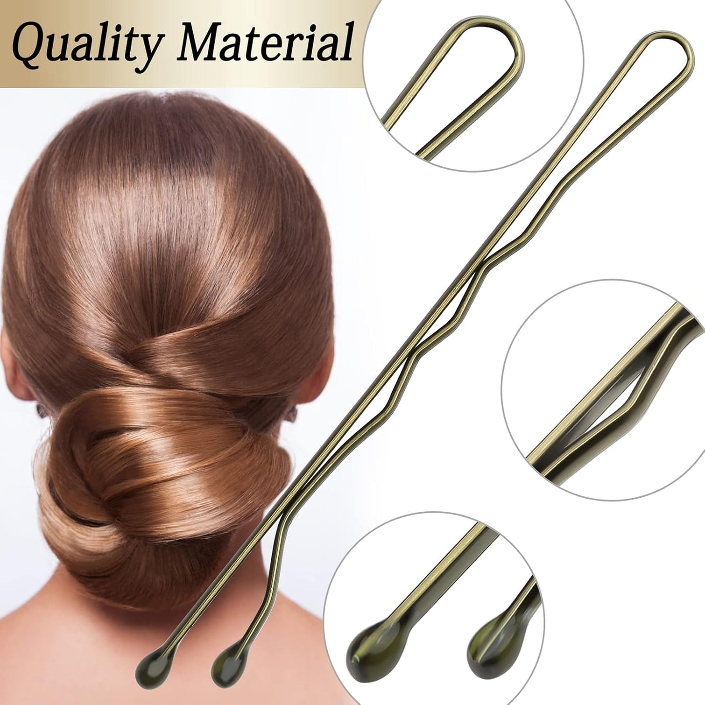 100PCS 2Inches Hair Pins Kit Secure Hold Bobby Pins Clips for Women Girls and Hairdressing Salon With Clear Storage Box(Black)