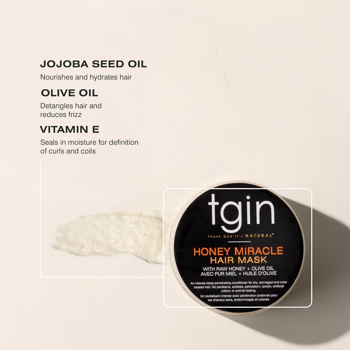TGIN Honey Miracle Hair Mask Duo - Deep Conditioning for Natural Curly Hair | 12 oz (Pack of 2)