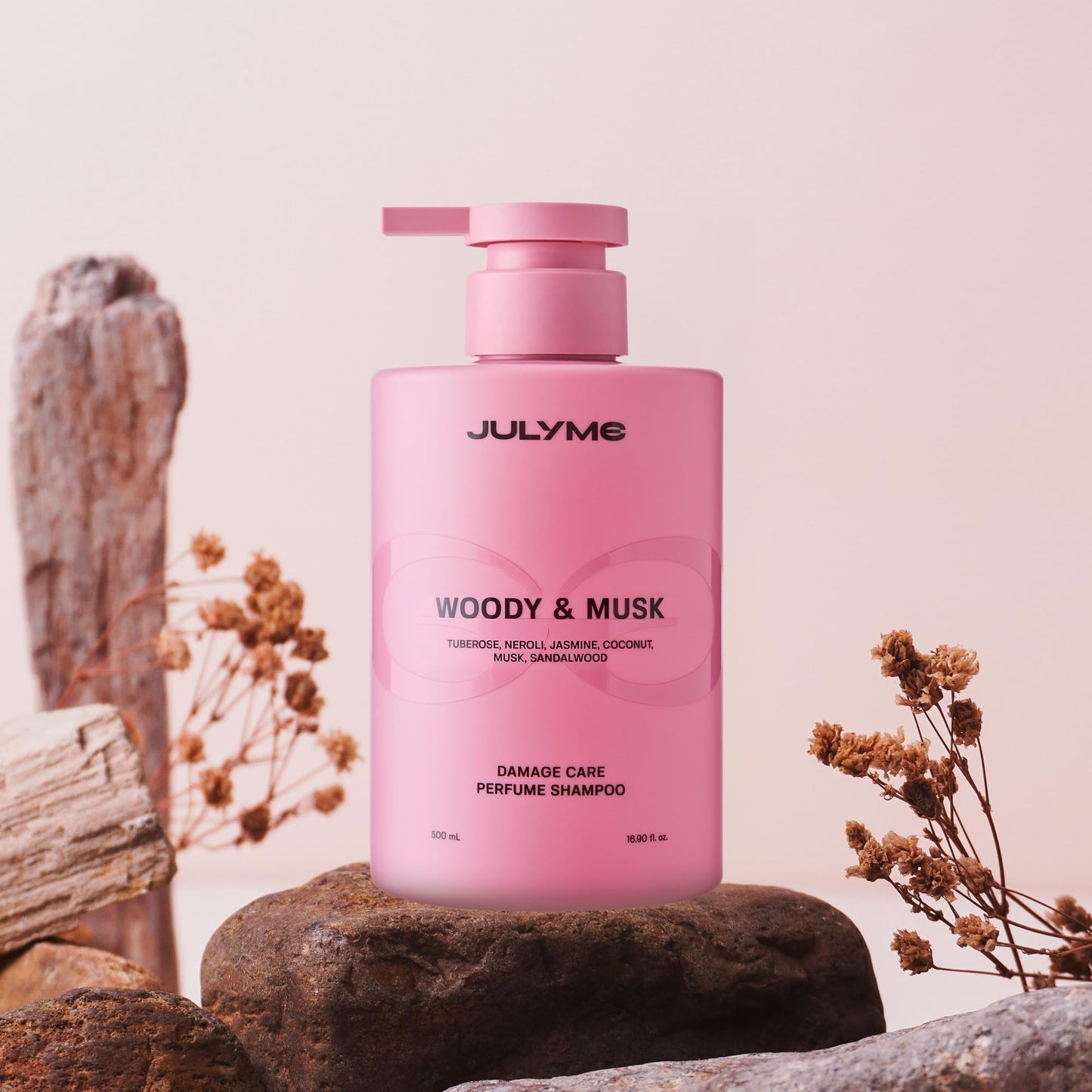 JULYME Perfume Shampoo for Damaged Hair-Sulfate Free, Collagen, Biotin, Volume Care, 500ml (Woody & Musk)