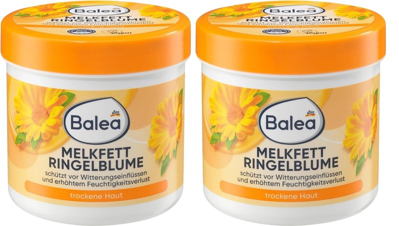 2PCs of Balea Melkfett Milking Grease - Calendula Gel-Cream - Protects Skin Against Environmental Damage/Stress from Cold, Wind, Rain etc, 250ml (Total of 500ml)