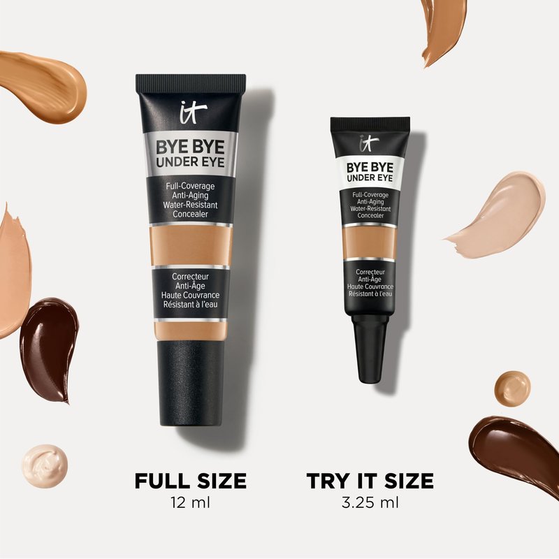 IT Cosmetics Bye Bye Under Eye Concealer (Light Buff) - Waterproof, Full Coverage Brightening Concealer For Dark Circles, Fine Lines, Redness & Discoloration, Anti-Aging, 24H Wear - 0.4 fl oz