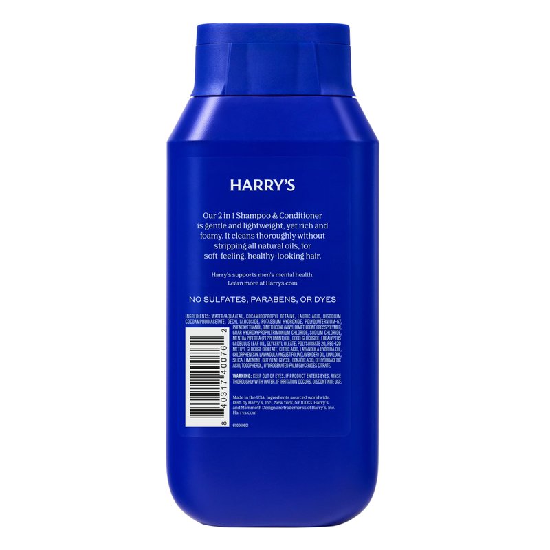Harry's Men's 2 in 1 Shampoo and Conditioner for All Hair Types - Aspen Scent - (3 Pack) 14 fl oz - No Parabens or Sulfates