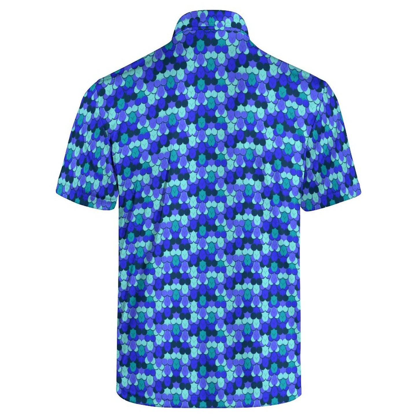 wunjqen Funny Golf Shirts for Men Funny Polo Shirts for Men Crazy Performance Moisture Wicking Quick-Dry Polo Shirts Short Sleeve Crazy Blue XXL