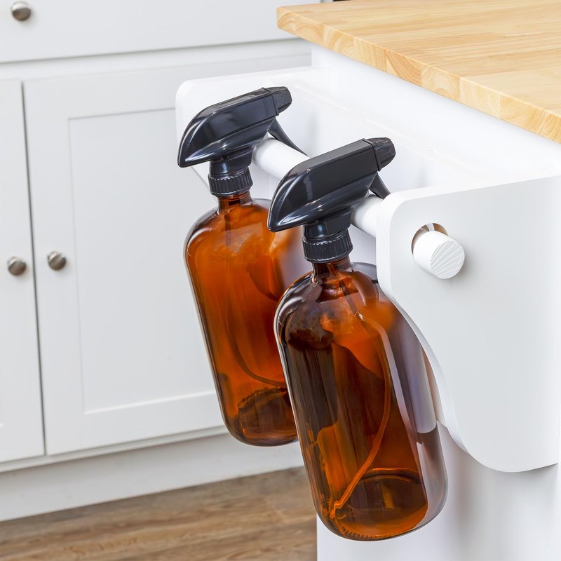 Cornucopia Brands 32oz Amber Glass Spray Bottles (Pack of 2) Brown Bottles w/ 3-Setting Trigger Sprayers; Includes Caps for Storage