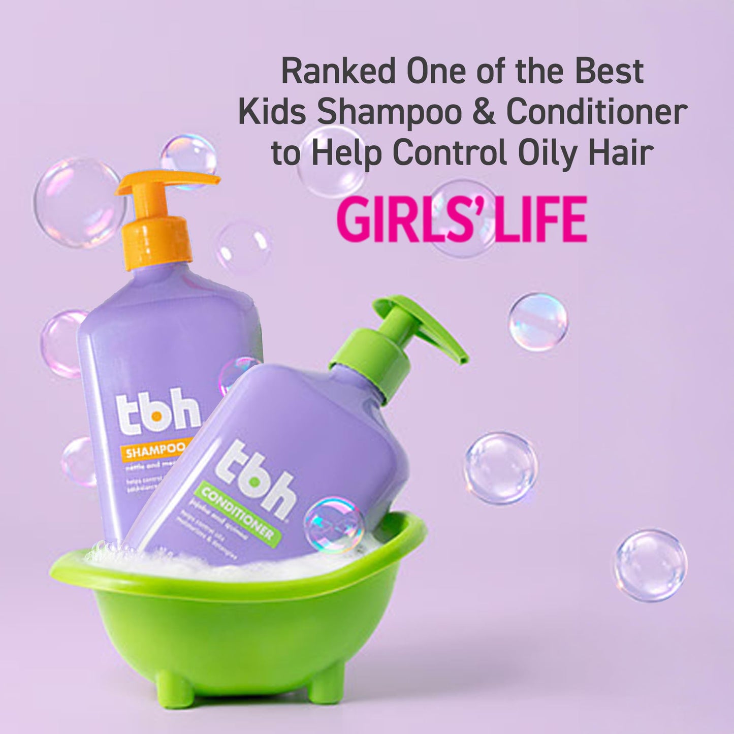 TBH Teen & Kids Shampoo - Lightweight and Detangling Hydrating Hair Shampoo for Dry, Oily, Fine, Curly, and All Hair Types - Tween and Kids Shampoo - Sulfate, Paraben Free- 32 oz