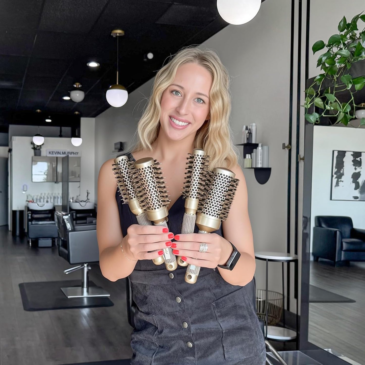 Nano Thermal Ceramic Round Hair Brush - Ionic Tech & Boar Bristles | 2 Pack for Styling & Curling