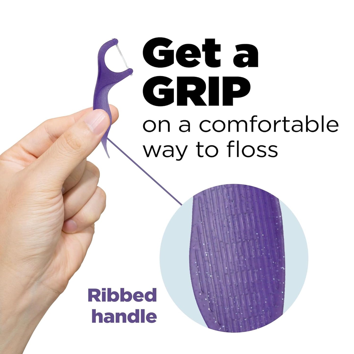 GUM Comfort Slide Floss Picks - Perfect for Tight Teeth - Extra Strong Shred-Resistant Dental Floss, Easy Grip Handle - Dental Flossers for Adults - Fresh Mint Flavor, 120 Count