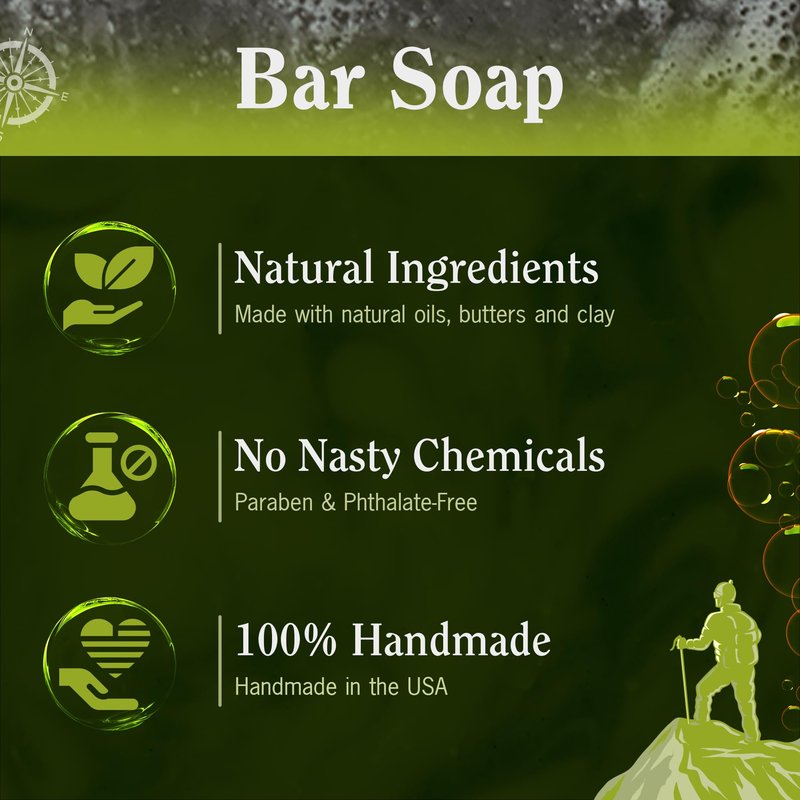 CompassSoap The Voyage | Natural Bar Soap for Men & Women | Body & Face Soap Bar for Women and Men | Minimalist & Gentle Lather | Natural Bath Soap, Paraben & Phthalate Free | 5 oz, Pack of 2