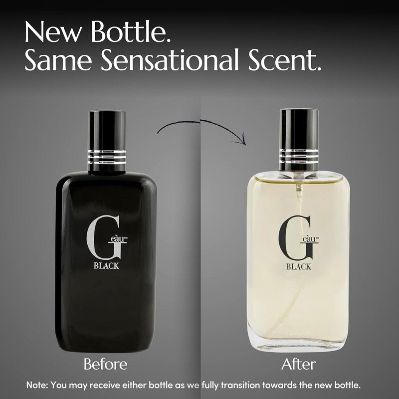 Black Eau De Toilette Spray for Men - 100 mL Long-Lasting Fresh Aquatic & Spicy Fragrance with Sandalwood & Patchouli