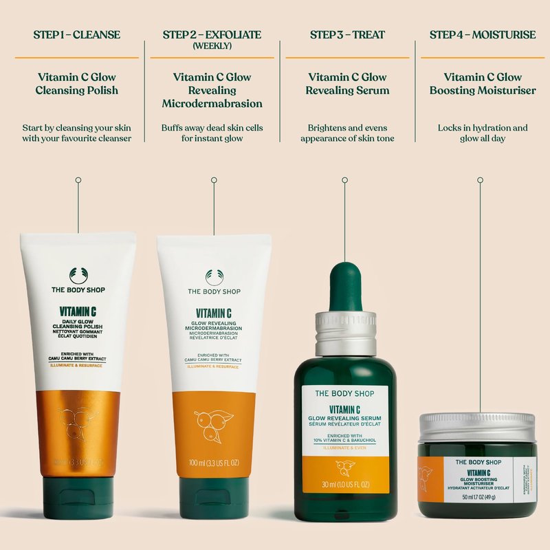 The Body Shop Vitamin C Glow Boosting Microdermabrasion – Exfoliation for Tired, Dull Skin – Vegan – 100ml