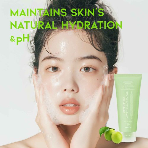 #OOTD Hydrating Facial Cleanser, Gentle Soothing Korean Cleanser Face Wash for Acne-prone Sensitive Skin. Green Plum Low pH Cleansing Gel 200ml 6.76 Fl. Oz.