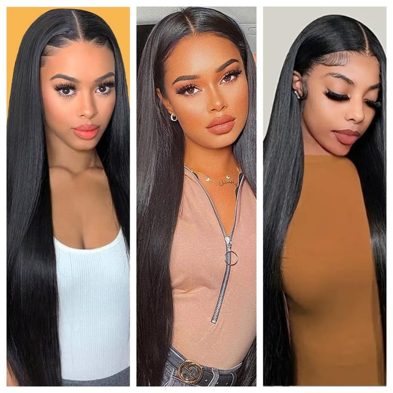 Greenmirr Black Lace Front Wigs 13x4 Lace Long Straight Heat Resistant Synthetic Lace Front Hair 26in