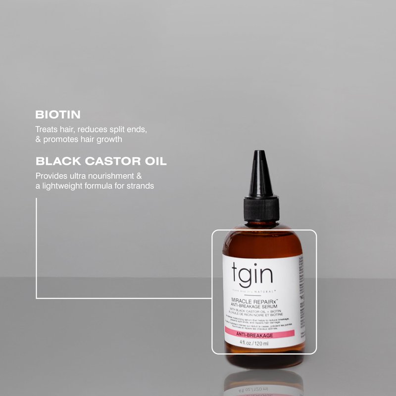 tgin Miracle RepaiRx Anti-Breakage Serum Daily Moisturizer, for Curly, Coily and Wavy Hair, Nourishes and Moisturizes Dry Hair and Scalp, 4 oz