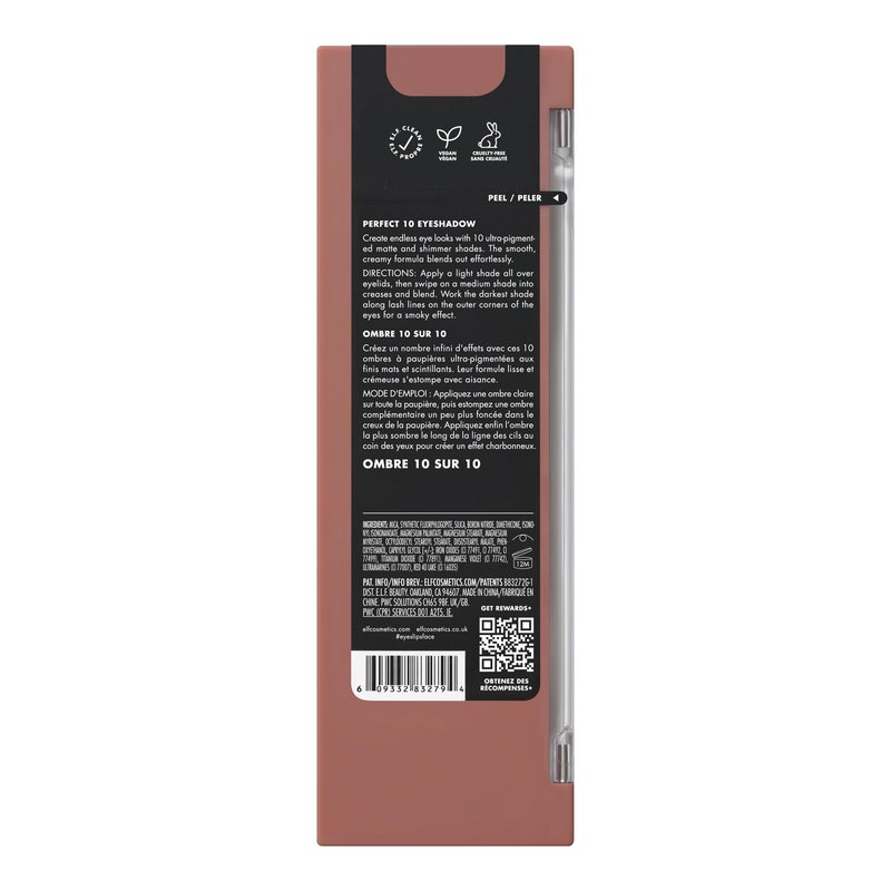 e.l.f. Perfect 10 Eyeshadow Palette, Ten Ultra-pigmented Nude, Matte Shades, Blendable Formula, Vegan & Cruelty-free, Nude Mood (Packaging May Vary)