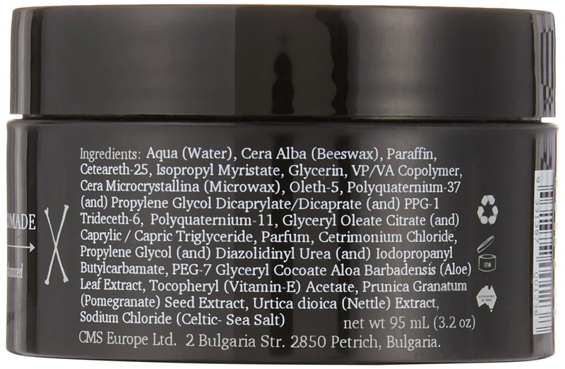 Modern Pirate Sea Salt Creme Pomade for Light Hold & Matte Finish Styling with Aloe Vera, Vitamin E, Pomegranate, Nettle, 3.2 Oz