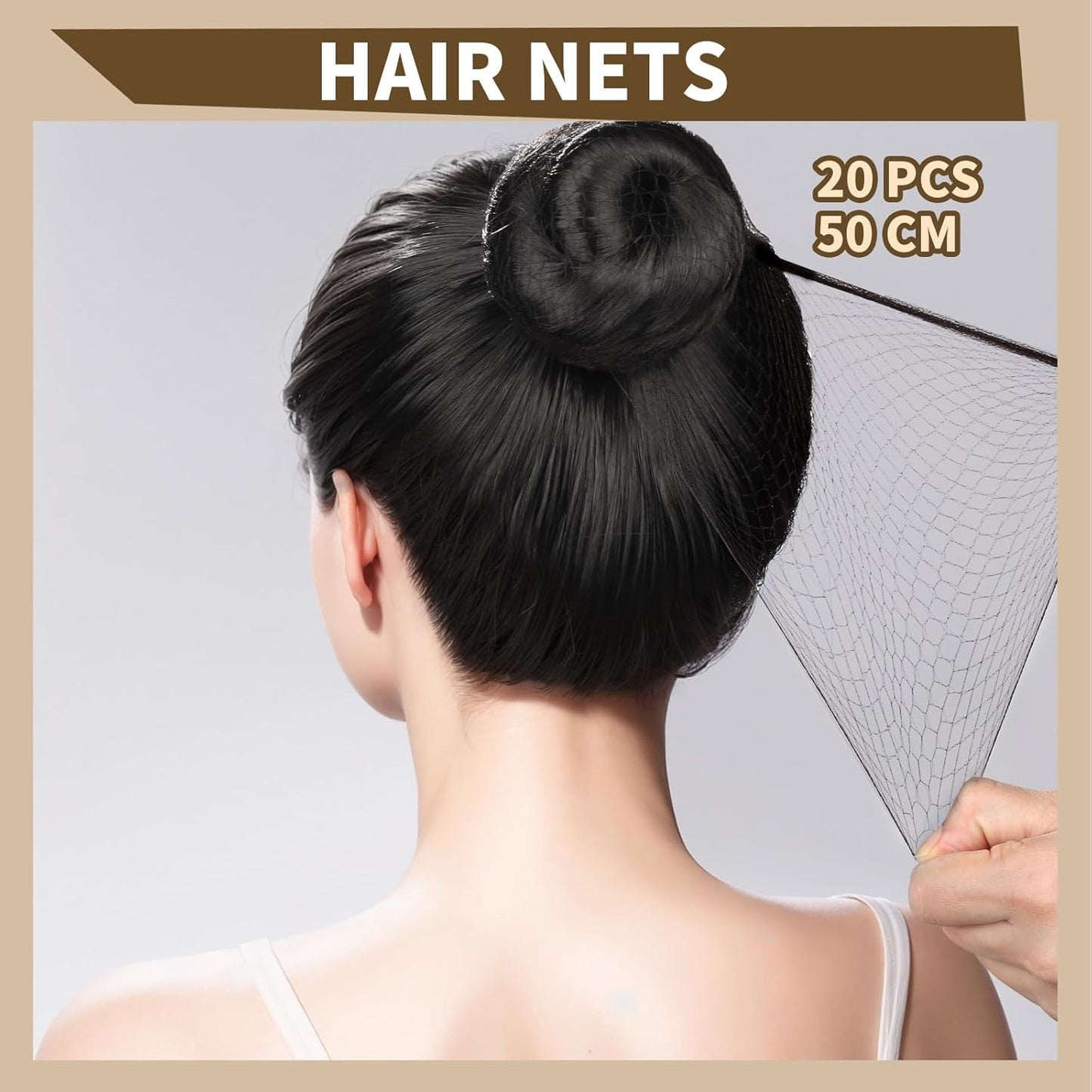 YGDZ Dance Hair Accessories Kit - Invisible Hair Net & Pins for Ballet Buns, Brown