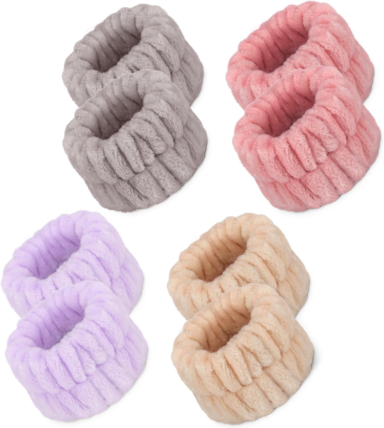 Crosize 8 Pcs Microfiber Wrist Bands for Washing Face, Women's Absorbent Face Washing Wristbands, Prevent Water from Spilling Down Your Arms