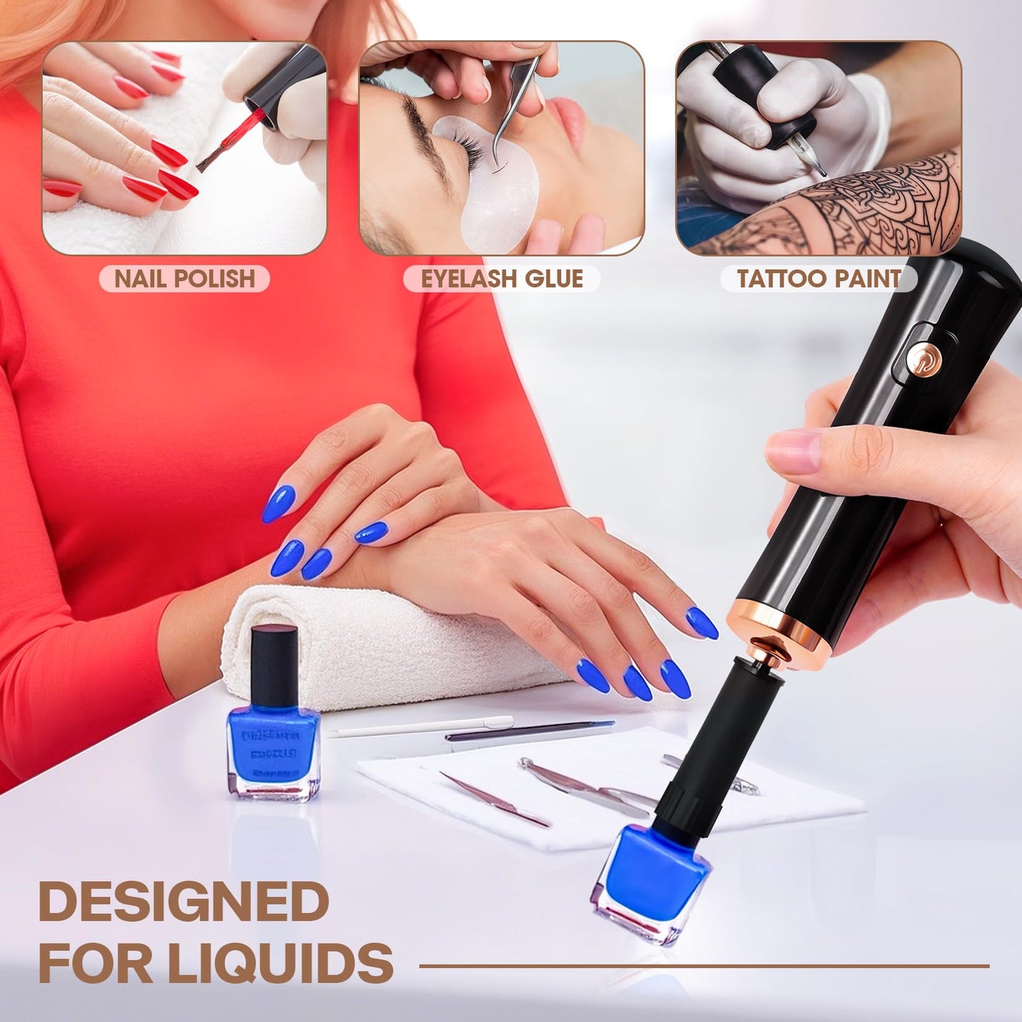 Glue Shaker for Eyelash Extensions, BUCICE Electric Nail Lacquer Shaker, Electric Shaker Time Saving Handsfree Tool Glue Nails Polish
